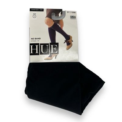 Hue No Band Knee Hi Black Womens Size 1 New Comfort Top 1 Pair